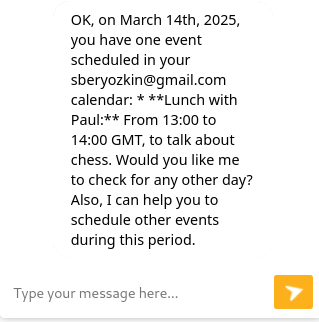 Check schedule answer