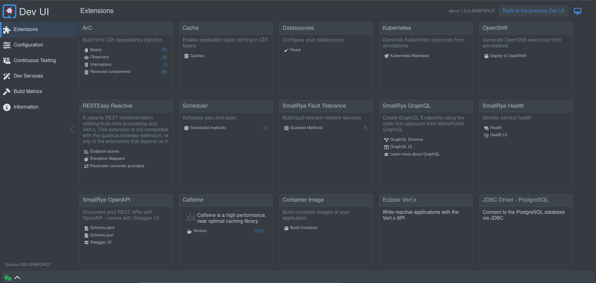 Dev UI overview