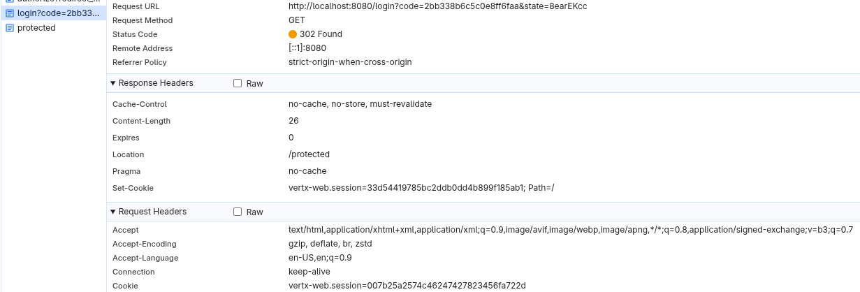 Vertx OIDC session cookie